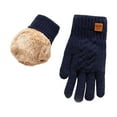 thumbnail image 5 of CYSFASHION Winter Gloves Men Plush Hot Hands Hand Warmers Thermal Fall Fashion Must Have Faux Fur Wool Womens Mittens Navy, 5 of 8
