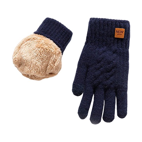 Chuancc Winter Warm Gloves,Touchscreen Cold Weather Driving Gloves Windproof Anti-Slip Sports Gloves for Cycling Running Skiing Hiking Climbing,Men & Women Navy One Size