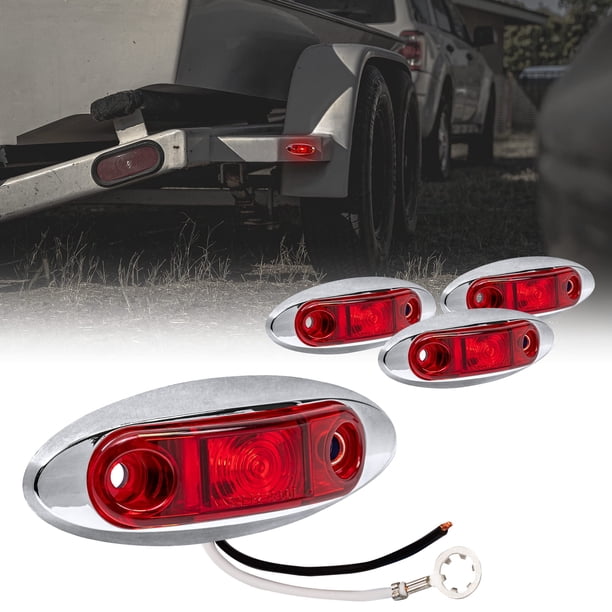 Kit de Luces Marcadoras para Remolque TRUE MODS 4pc LED Rojo de 2.5" con Bisel Cromado