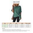 thumbnail image 4 of Camisa de manga corta para mujer, cuello redondo, dobladillo con nudo, Color puro, corte holgado, Top informal para mujer para citas, compras diarias, 4 of 6