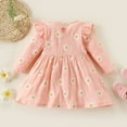 thumbnail image 2 of YEEDISON Baby Dress Children's Dress Girls Autumn Clothes Winter Dress for Girls Long Sleeve Flower Girl Dresses Sweet Pink Princess Dress Kids Clothes Spring 3M-6Y, 2 of 4