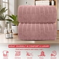 thumbnail image 4 of RIVERSIDE 2 Pack Oversized Bath Sheets 35x70 Soft Quick-Dry 600 GSM Ribbed Cotton Towels - Dusky Pink, 4 of 7