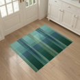 thumbnail image 3 of ODIKA 3'x5' Washable Throw Rug Lime Arrangement Striped Displaying Crosshatch Styling Farmhouse for Entryway, Kitchen, Mudroom, Stain Resistant, Low Profile, Non-Slip, 3 of 7