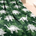 thumbnail image 3 of Green Cartoon Dinosaurs Leaves Pattern Blanket,Comfortable Soft Flannel Throw Blanket,All Season,Warm Lightweight Blankets for Sofa Bed Couch Living Room Chair,40"x50", 3 of 4