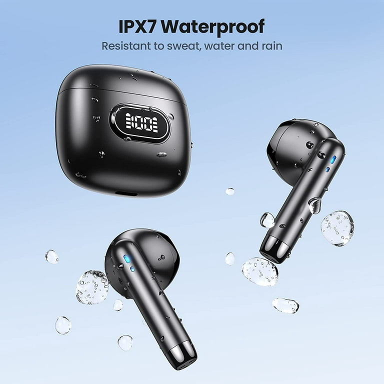 Wireless Earbuds, Bluetooth 5.0 Headphones IPX8 Waterproof, Hight-Fidelity  Stereo Sound Quality in Ear Headset, Built-in Mic LED Charging Case & 21