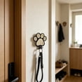 thumbnail image 4 of Wooden Paw Print Wall Hook, Decorative Dog Leash Stand Hanger with Metal Hook, Rustic Pet Supplies Organizer for Entryway, Cute Gift for Dog Lovers​, Black, 4 of 6