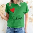 thumbnail image 1 of Meichang Hauts pour Femmes T-Shirts de la Saint-Valentin T-Shirts de Fête à Col Rond T-Shirts à Imprimé Cœur d'Amour T-Shirts à Manches Courtes Jolis Tees Blouses en Liquidation, 1 of 5