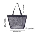 thumbnail image 3 of MMJ Mesh Beach Bag Portable Shoulder Tote 16.14x6.69x10.63in Small Folding Shopping Bag Travel Storage, 3 of 6