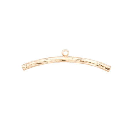- Curved Tube Bead With Single Ring, Fancy Diamond Cut Pattern, Gold-Finished Brass 30x2mm pack of 10 (3-Pack Value Bundle), SAVE $2