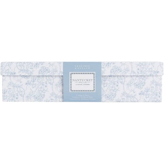 Crabtree & Evelyn Paper Drawer Nantucket Briar, Glass, Blue, 34 x 38 x 8 cm