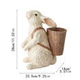 thumbnail image 4 of Rustic Rabbit Woven Flowerpot Ornament - Adorable Bunny Planter Sculpture with Backpack Basket, Handcrafted Resin Rabbit Holding Woven Pot, Farmhouse Spring Easter Home Garden Shelf Decoration, 4 of 5