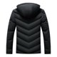 thumbnail image 3 of Gibobby Chamarra acolchada para hombre Chamarra Acolchada para Mujer, Manga Larga, Cuello Alto, Cierre Completa, Chamarra Liso con Capucha y Bolsillo(Negro,XG), 3 of 5
