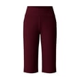 thumbnail image 4 of ADSSDQ Women's Bermuda Long Shorts High Waisted Knee Length Shorts Summer Athletic Running Shorts with Pockets Wine XL, 4 of 7