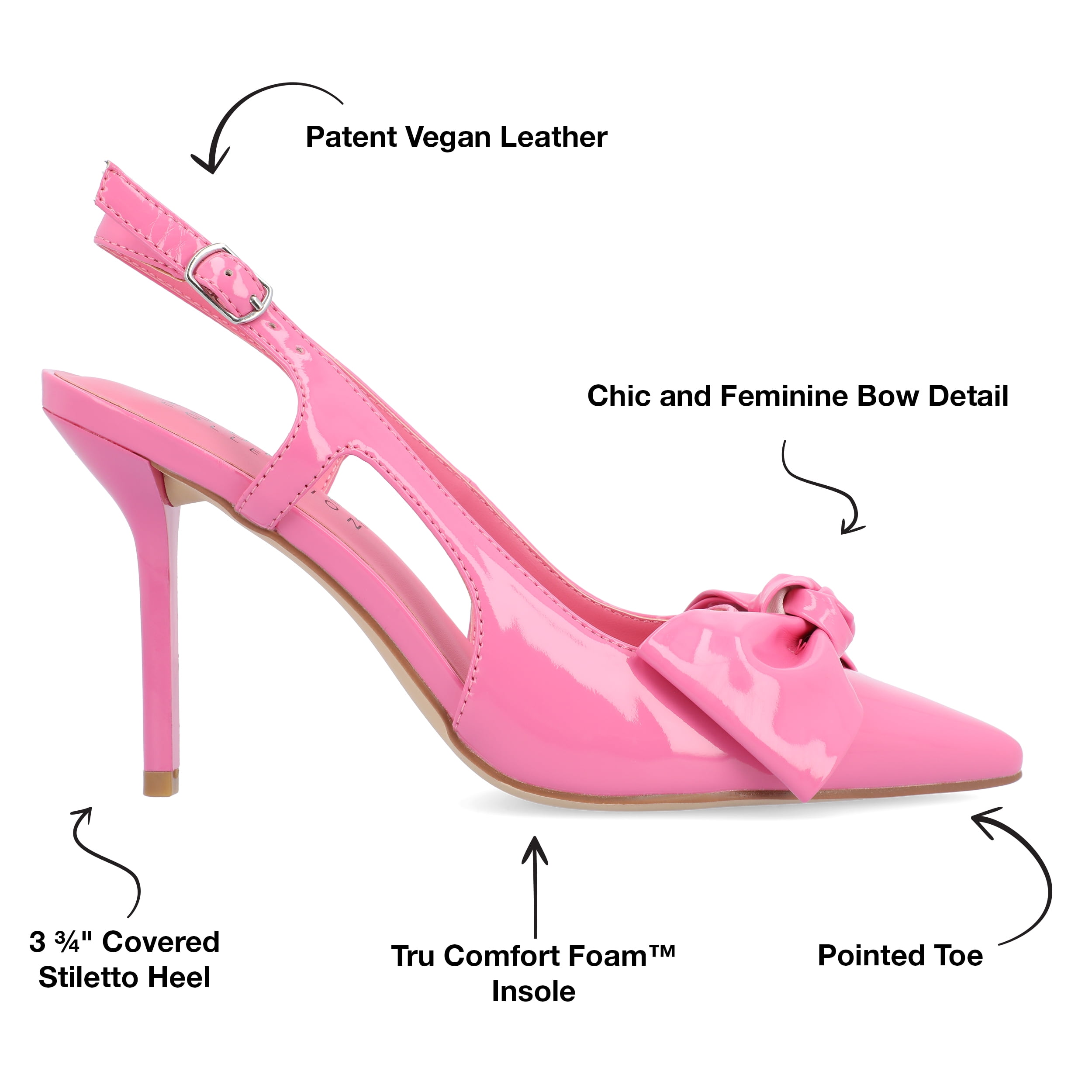 Journee Collection Womens Viera Tru Comfort Foam Mid Heel Pointed Toe Pumps