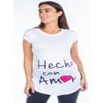 thumbnail image 1 of Playera Maternidad Cómoda Ropa Embarazo Playera Hecho Con Amor Mujer Casual Color Blanco, 1 of 5