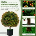 thumbnail image 3 of 22" Artificial Boxwood Topiary Ball Trees, Sun Resistant Faux Potted Plants with Fruits, Decorative Fake Shrubs Bushes with Cement Pot, Topiary Trees Artificial for Outdoor Indoor Set of 2, 3 of 9