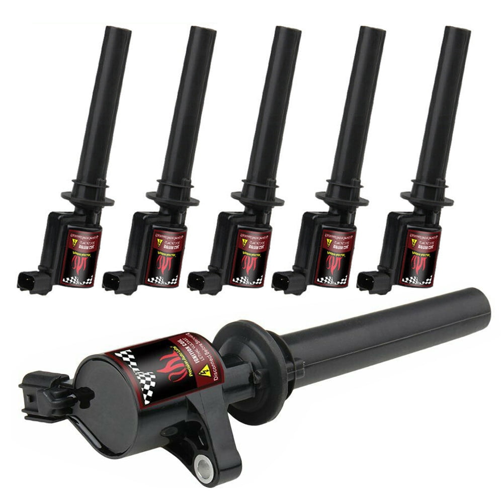 ENA Spark Plugs and Ignition Coils Set compatible with 2001-2004 Taurus and 2001-2008 compatible with Ford Escape 3.0L