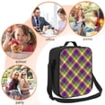 thumbnail image 5 of Lsque Mardi Gras Plaid Lunch Bag Lunch Box for Women Men Reusable Insulated Lunch Tote Bag,Leakproof Thermal Cooler Sack Food Handbags Case High Capacity, 5 of 9