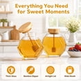 thumbnail image 3 of 2 Piece Hexagonal Honey Jar Set Clear Glass Jars with Lids, 3 of 7