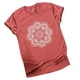 thumbnail image 4 of Camiseta de mujer Blusa de verano con cuello redondo y manga corta con estampado floral, Rojo, M Methold AP002559-02, 4 of 5