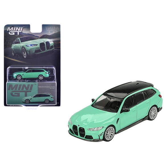 BMW M3 M Performance Touring Mint Green with Black Top Limited Edition 1/64 Diecast Model Car by Mini GT
