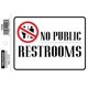 thumbnail image 1 of 5029021 DECAL NO PUBL RSTRM 4X6"""Hillman English White Restroom Calcomanía 4 pulgadas de alto x 6 pulgadas de ancho (paquete de 6), 1 of 1