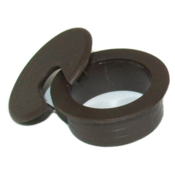 1 1/2" CUT-HOLE SIZE Brown Round Wire Management Grommet with Removable Lid