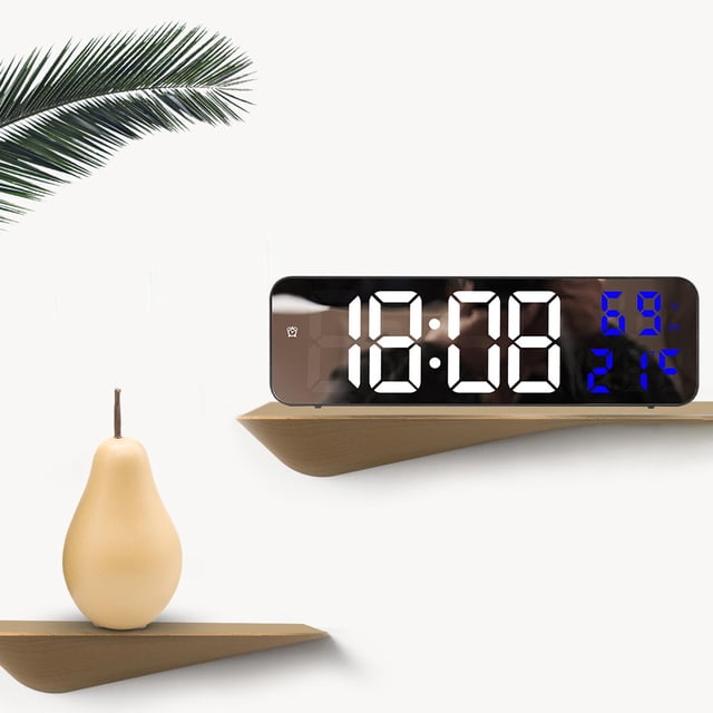 Reloj Despertador LED Macarena Despertador Digital Montado en la pared azul 12/24H