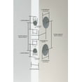 thumbnail image 4 of SUMMIT PINES 36"x80" Mahogany Wood Grain Fiberglass Door Slab Only, 4-Lite Frosted Glass, Modern Style Exterior Replacement Panel, Left-Hand Inswing, 4 of 5