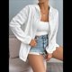 thumbnail image 5 of Chaqueta Ligera con Capucha y Cremallera para Mujer, Informal, de Otoño, de Larga, Color Liso, para Exteriores XXL, 5 of 9