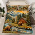 thumbnail image 2 of Homewish Safari Bears Boy Girl Full Size Sheets 4-Piece,Rustic Jungle Cabin Cottage Breathable Bed Sheets,Jungle Animal Wildlife Lightweight Sheet Sets,Ultra Soft Home Decor, 2 of 7