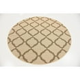 thumbnail image 6 of Unique Loom Raised Trellis Indoor/Outdoor Trellis Rug Beige/Brown 6' 1" Round Geometric Traditional Perfect For Patio Deck Garage Entryway, 6 of 7