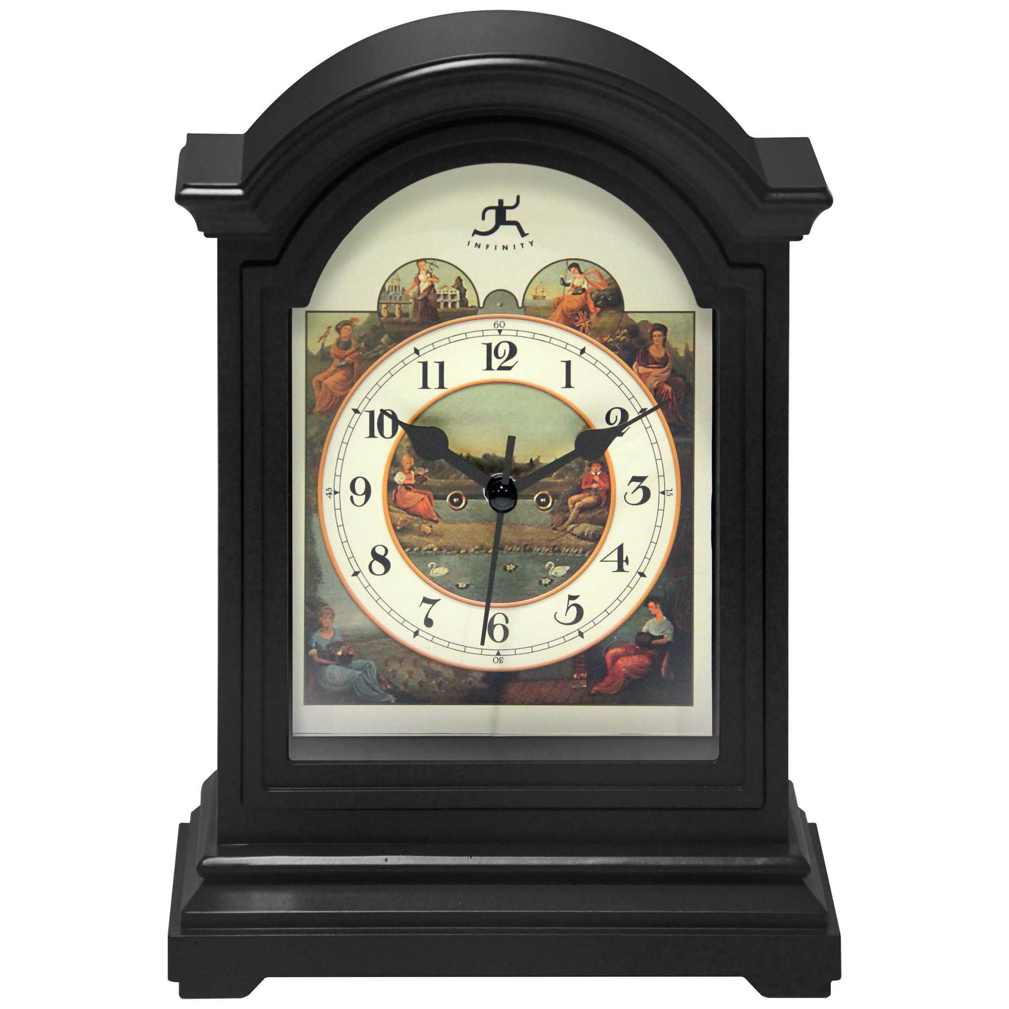 Infinity Instruments Classic Black Plastic 9-inch Analog Tabletop Clock