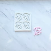 BARBIE B CURSIVE QUAD BAKING MOLD FOR CUPCAKES, CAKEPOPS, CHOCOLATE STRAWBERRIES, PRETZELS & RICE KRISPIES…
