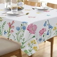 thumbnail image 6 of Spring Summer Floral Flowers Rectangle Tablecloth 60 x 84 Inch, Poppy Bellflower Bloom Decorative Table Cloth Wildflower Dining Table Cover, Butterfly Seasonal Dinner Party Picnic Decoration, 6 of 6