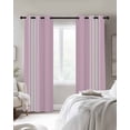 thumbnail image 3 of Pink Striped Blackout Curtains 45 Inches Long for Bedroom, Luxurious White Stripes Modern Abstract Art Thermal Insulated Room Darkening Black Out Window Curtain Panels Grommet Drapes for Living Room, 3 of 8