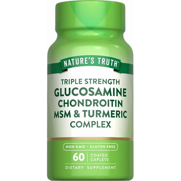 Glucosamine Chondroitin MSM Complex | 60 Caplets | Triple Strength Supplement | by Nature's Truth