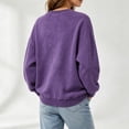 thumbnail image 5 of Lmnyox Sweatshirts for Women Vintage Loose Solid Color Crew Neck Pullover Casual Long Sleeve Tops, 5 of 7