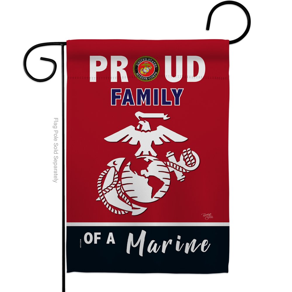 Proud Family Marines Garden Flag Marine Corps Armed Forces 13 X18.5
