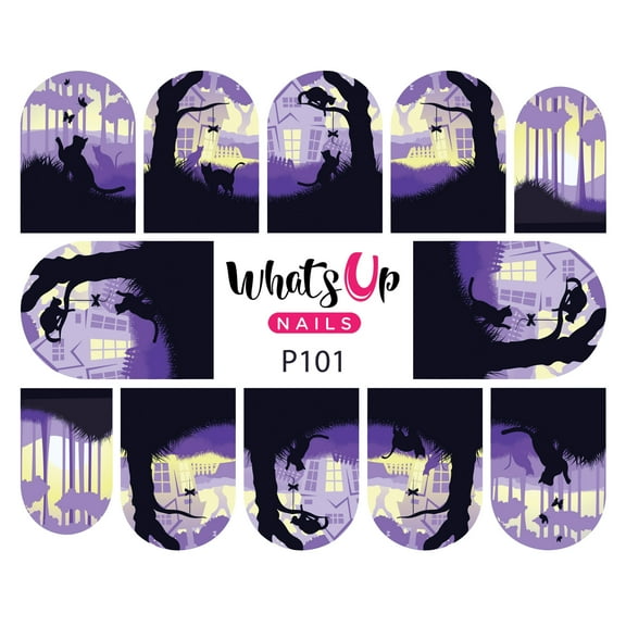 Whats Up Nails P101 Night Hunter Water Decal Sliders for Nail Art Design
