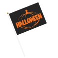 thumbnail image 3 of Banderas pequeñas con diseño de calabaza de Halloween, 14 x 21 cm, para sujetar con la mano, para decoración de festivales y fiestas, 10 unidades, 3 of 7