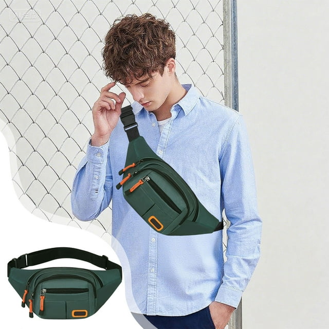 Sac de Taille et de Poitrine pour Hommes à Plusieurs Couches pour Voyage et Plein Air - Sac de Rangement en Toile Durable avec Courroie Ajustable pour Essentiels, Téléphone et Portefeuille
