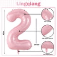 thumbnail image 2 of Globo número 2 Lingqiang, lámina rosa pastel, 40 pulgadas, 2 of 8