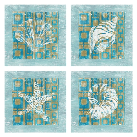 Masterpiece Art Gallery Shell Game I-IV by Alicia Soave Canvas Art Set of 4 (12" x 12")