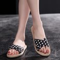 thumbnail image 4 of asdoklhq Womens Slippers Clearance Summer Ladies Slippers Polka Dot Polka Dot Holiday Beach Shoes Black 40, 4 of 9