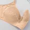 Bosfbaoi Women's Nude Chevron Jacquard Lace Wide Adjustable Strap Full