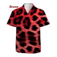 thumbnail image 3 of Camisas de lujo con estampado de leopardo para hombre, blusa ajustada de manga corta, elegante blusa de club con solapa abotonada, ropa de calle para hombre, camiseta cómoda, 3 of 5