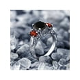 thumbnail image 5 of Gem Stone King 925 Sterling Silver Black Onyx and Red Garnet 3 Stone Ring for Women (2.73 Cttw, Gemstone Birthstone, Available in Size 5, 6, 7, 8, 9), 5 of 6