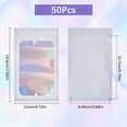 thumbnail image 2 of 50Pcs 4.7 x 7.8 Foil Ziplock Bags Small Holographic Bag Bulk Resealable Smell Proof Plastic Iridescent Sample Packing Pouches for DIY Making, 2 of 6