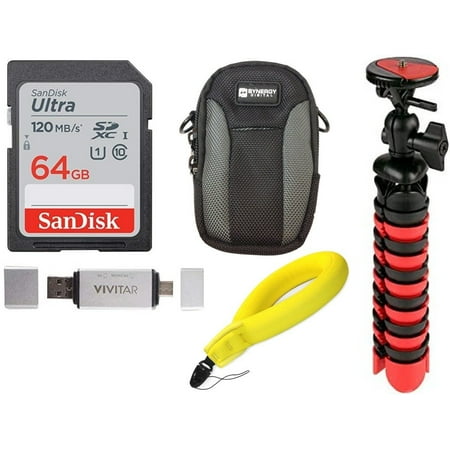 BP Accessory Kit Compatible for Olympus TG-6 Digital Camera 64GB Memory + 7 Tripod + SD Card Reader + Case + Floating Strap + Lens Leaning Kit Bundle 64GB Bundle